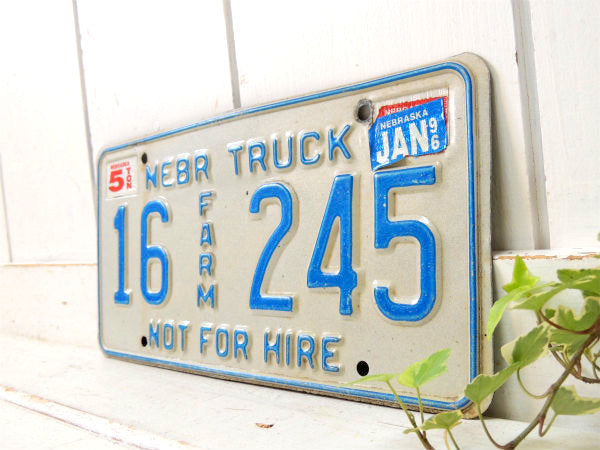 【ネブラスカ州・NEBR TRUCK・FARM・農場・農園・トラック】ビンテージ・ナンバープレート