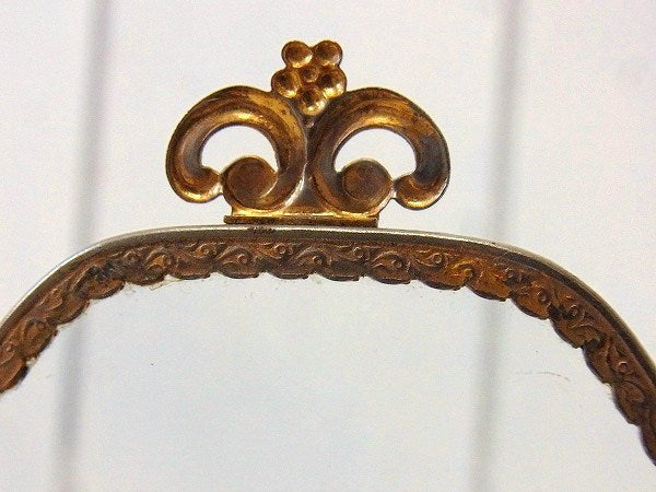 薔薇モチーフ・ベベルガラス・脚付きアンティーク・ジュエリーボックス/宝石箱 USA