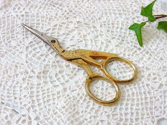 イタリア製・鳥のアンティーク・手芸はさみ/糸切りハサミ/手芸用品