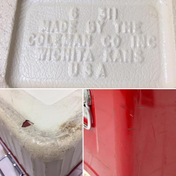 Coleman・コールマン・ダイヤロゴ・レッド・ヴィンテージ・クーラーボックス・アウトドア・キャンプ