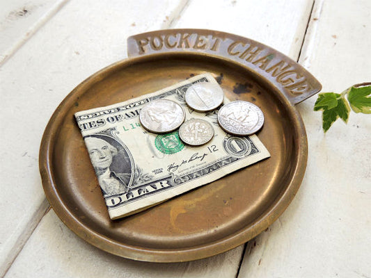 【POCKET CHANGE】USA・真鍮製・ヴィンテージ・ポケットチェンジ・トレイ・マネートレイ