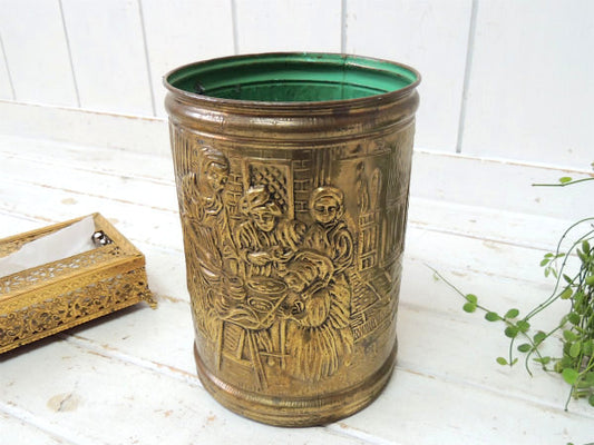 【ENGLAND】英国イギリス・真鍮製・ヴィンテージ・ダストボックス・トラッシュカン・グラマラス