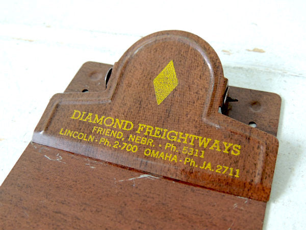 DIAMOND FREIGHTWAYS トラック会社 ウッド柄  アドバタイジング ヴィンテージ バインダー クリップボード USA