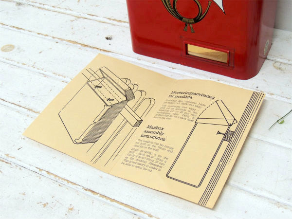 【J H Produkt・スウェーデン製】1960s・赤色・ヴィンテージ・メールボックス・ポスト