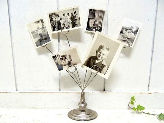 【GODINGER】シルバートーン・ヴィンテージ・ワイヤー・カードホルダー・フォトスタンド・6本