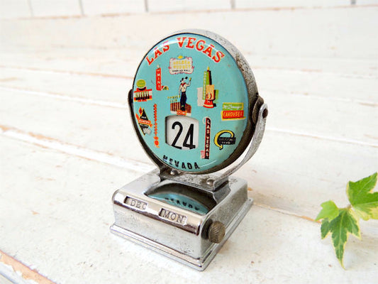 【LAS VEGAS】ラスベガス・スーベニア・回転式・ヴィンテージ・デスクカレンダー・卓上カレンダー