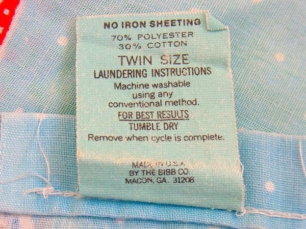 【スヌーピー&ベル】レインボー&気球柄・ヴィンテージ・USEDフラットシーツ(1/2) USA