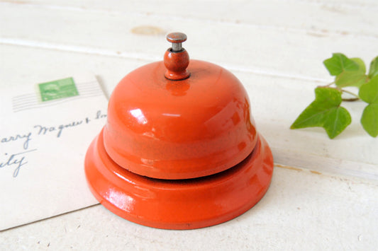 【USA・オレンジ色・メタル製】ヴィンテージ・呼び鈴・コールベル・卓上ベル