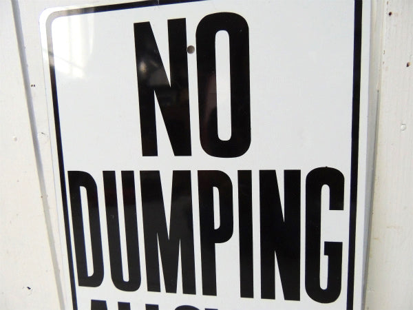 【NO DUMPING ALLOWED】ヴィンテージ・スチール製・道路標識サイン・看板・USA