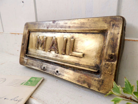 【MAIL】真鍮製・アンティーク・レタースロット/郵便受け/レターポスト