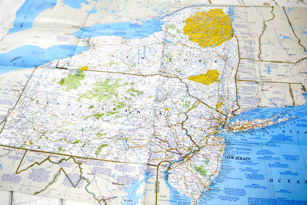 NY ニューヨーク USA ペンシルベニア ニュージャージー州 ヴィンテージ マップ 地図　印刷物