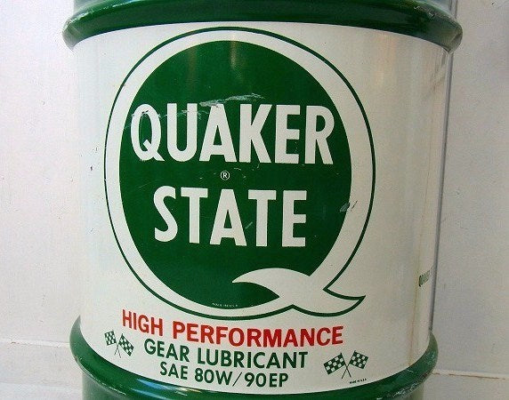 QUAKER STATE OIL クエーカーステート・特大・ビンテージ・オイル缶・USA・ガレージ