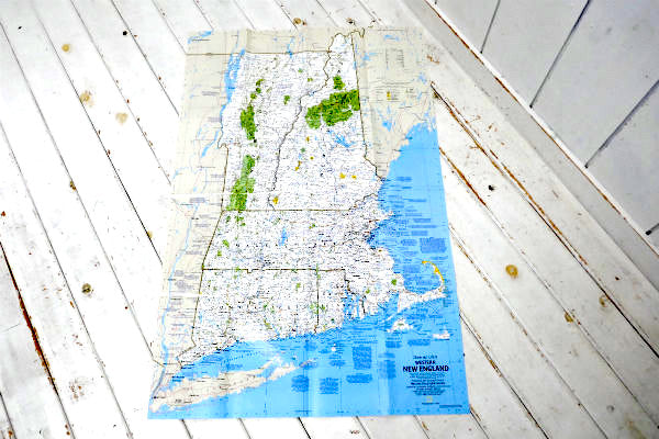 ニューハンプシャー コネチカット ロードアイランド マサチューセッツ バーモント ヴィンテージ 地図