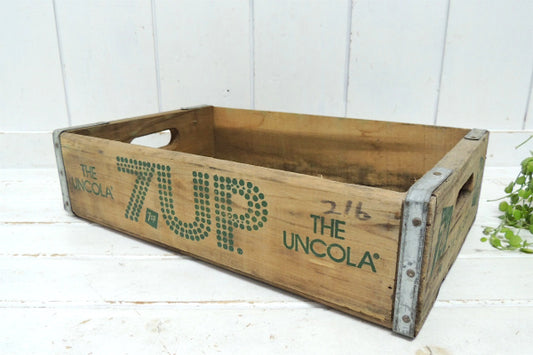 【7up】セブンアップ・ドリンク・アドバタイジング・ヴィンテージ・木箱/ウッドボックス USA