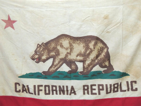 CALIFORNIA ビッグサイズ・カリフォルニア 州旗・ビンテージ・フラッグ・USA 看板