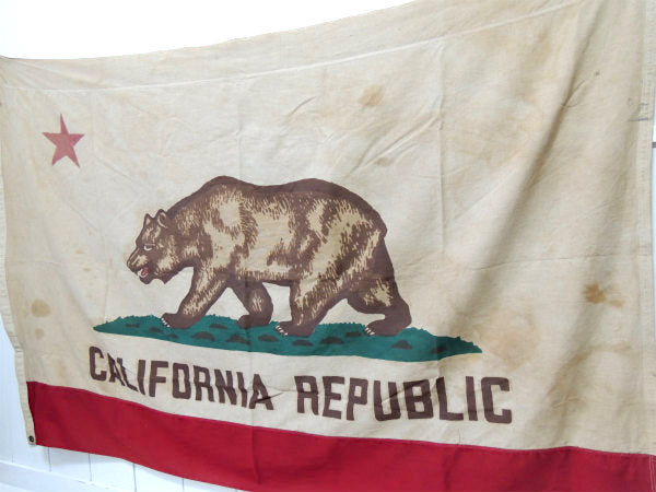 CALIFORNIA ビッグサイズ・カリフォルニア 州旗・ビンテージ・フラッグ・USA 看板