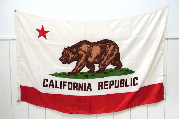【CALIFORNIA】ビッグサイズ・カリフォルニア州旗・ビンテージ・フラッグ・USA/看板