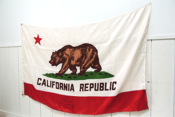 【CALIFORNIA】ビッグサイズ・カリフォルニア州旗・ビンテージ・フラッグ・USA/看板