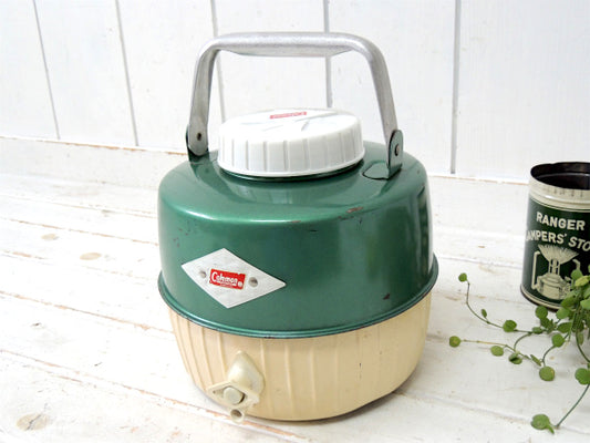 Coleman・ダイヤロゴ コールマン・ビンテージ・ウォータージャグ・グリーンメタリック・1ガロン