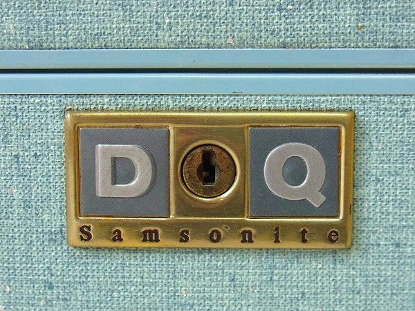【Samsonite】サムソナイト・ターコイズブルー色・ヴィンテージ・メイクボックス/コスメボックス