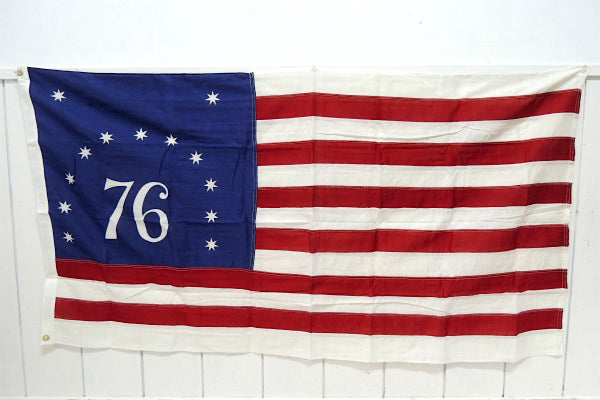貴重【13星・76記念物・星条旗】アメリカ・USA・フラッグ・ビンテージ・デッドストック・旗