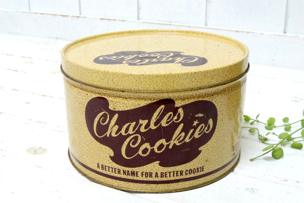 【Charles Cookies】ティン製・ヴィンテージ・クッキー缶/ブリキ缶　USA