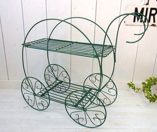 ガーデニング・グリーン・アンティーク・ガーデンラック/ガーデンシェルフ/棚 USA