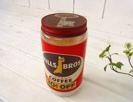 【HILLS BROS COFFEE】ヒルスコーヒー・ヴィンテージ・ガラス瓶/ガラス容器 USA