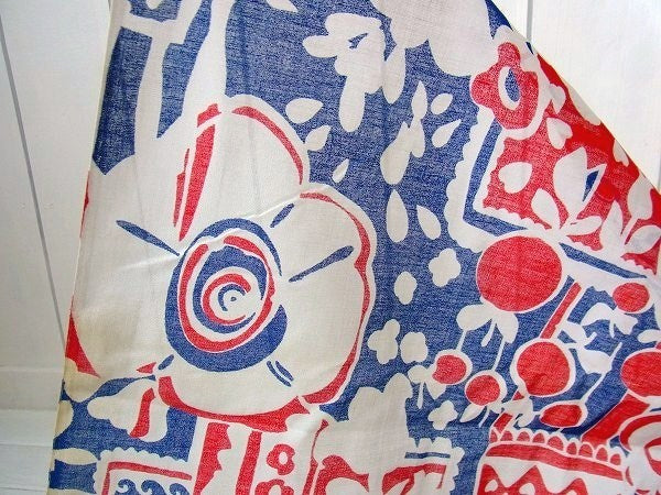レトロポップな花柄・デッドストック・ヴィンテージ・ファブリック/生地　USA