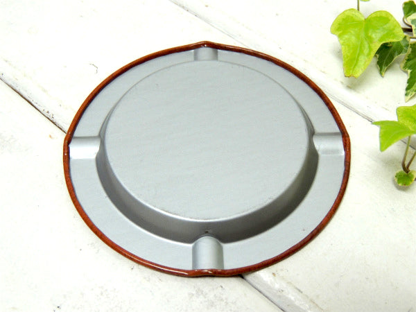 USA・MOBIL STATION・ウッド柄・ビンテージ・アドバタイジング・灰皿・ブリキ・ガレージ