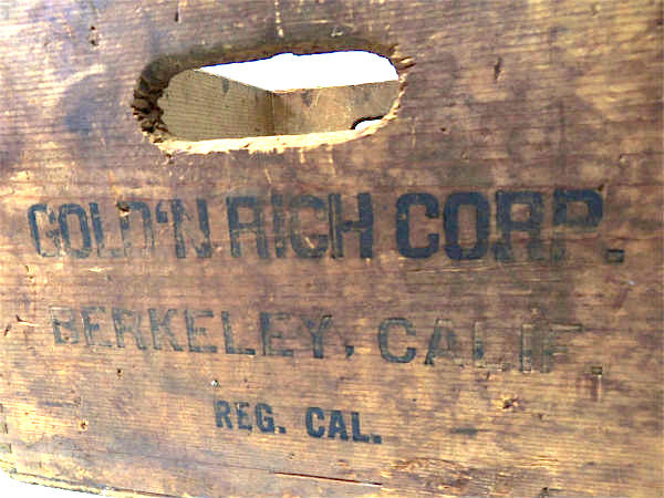 GOLD'N RICH カリフォルニア州・組み木・アンティーク・木箱・ミルク・ウッドボックス