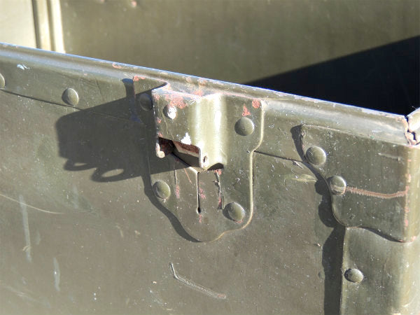 1966【ARMY】ミリタリー・カーキ・ヴィンテージ・軍用木箱・トランク・木箱・ウッドボックス US