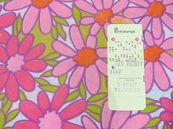 【Penneys】ペニーズ・デッドストック・ヴィンテージ・花柄・フラットシーツ・ベッドカバー