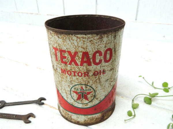 TEXACO MOTOR OIL☆】テキサコ・ヴィンテージ・オイル缶・USA &ndash