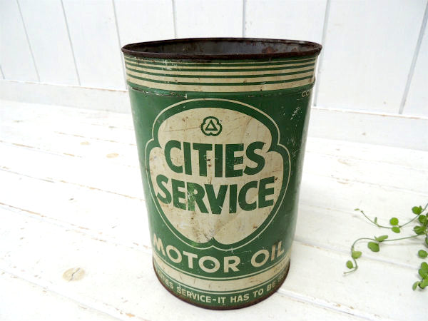 【CITIES SERVICE MOTOR OIL】ヴィンテージ・モーターオイル・オイル缶・1960