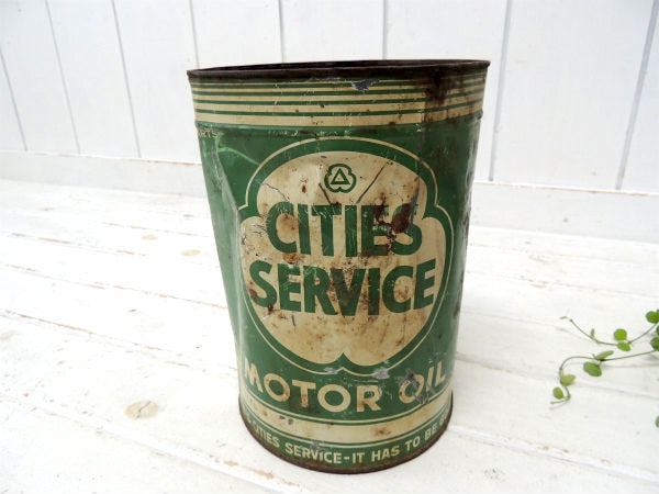 【CITIES SERVICE MOTOR OIL】ヴィンテージ・モーターオイル・オイル缶・1960