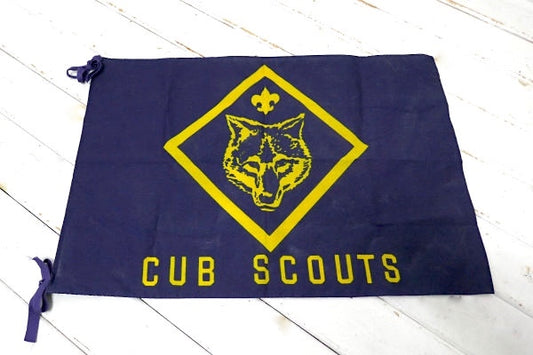 【CUB SCOUTS】カブスカウト・ボーイスカウト・キツネ柄・ヴィンテージ・フラッグ・旗・記念品