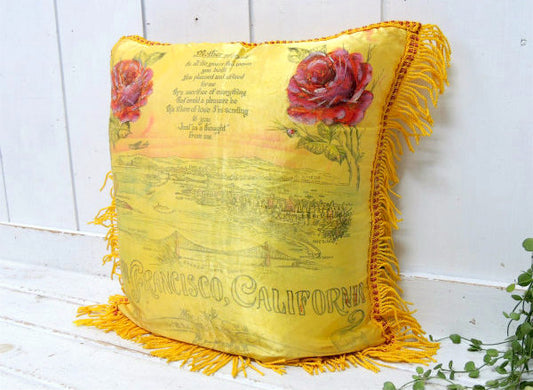 サンフランシスコ カリフォルニア ヴィンテージ スーベニア クッションカバー ピローケース