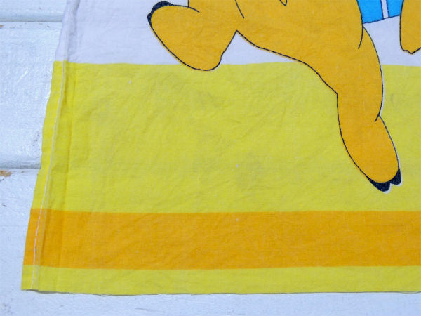 【3匹のこぶた】ウォルト・ディズニー・ブーフーウー・♫柄・ヴィンテージ・ファブリック・生地 USA