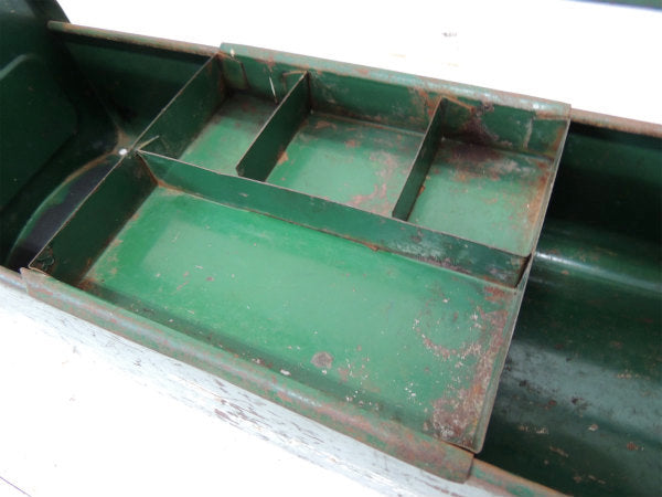 【Amsco】USA・2段式・グリーンカラー・スチール製・ヴィンテージ・ツールケース/工具箱