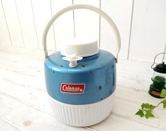 Coleman ロゴ 1976・コールマン・ビンテージ・ウォータージャグ・ブルーメタリック・キャンプ