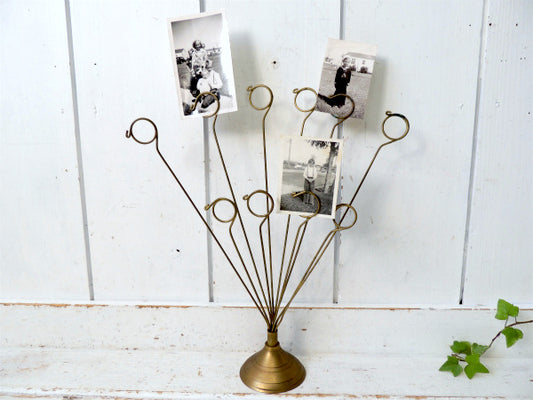 【USA・真鍮製】ヴィンテージ・ワイヤー・10本・カードホルダー・フォトスタンド