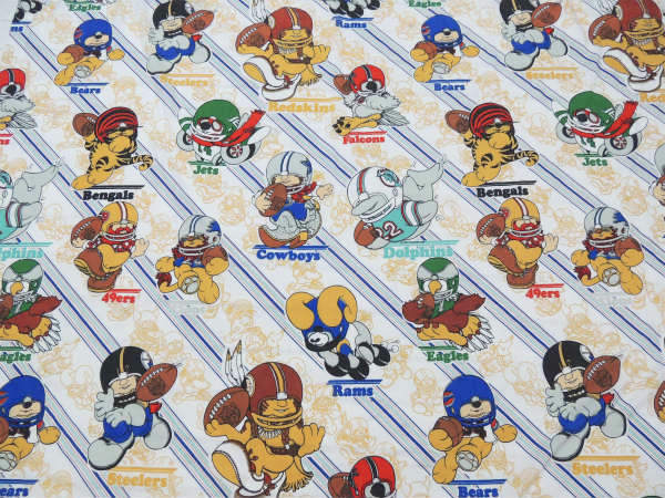 【NFL】アメフト アメリカンフットボール ユニフォーム姿 マスコット 80' ヴィンテージ ユーズドシーツ(フラットタイプ) USA