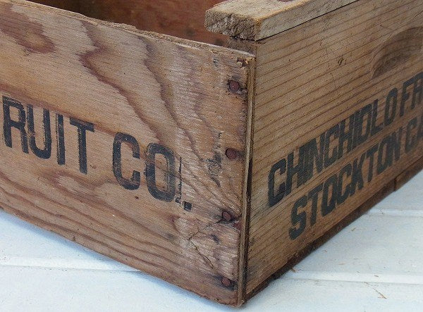 【CHINCHIOLO FRUIT CO】フルーツの木製・ヴィンテージ・ウッドボックス/木箱 USA