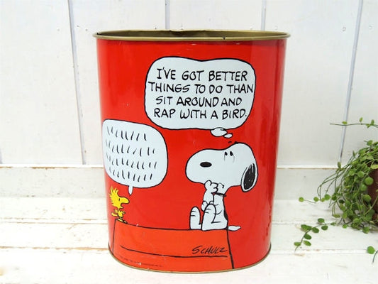 【スヌーピー&チャーリーブラウン】1965年・ヴィンテージ・ごみ箱・トラッシュカン・ダストボックス