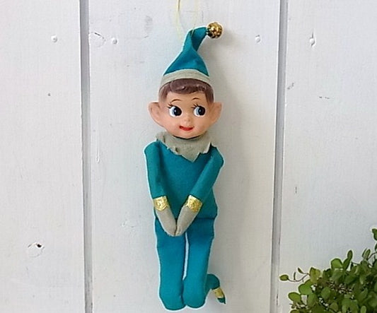 クリスマス エルフ 妖精 サンタクロース助手 ヴィンテージ・オーナメント 飾り ドール 人形