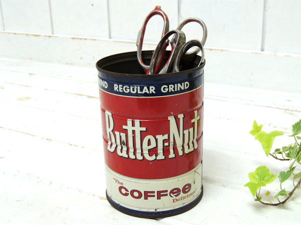Butter-Nut COFFEE テキサス・ブリキ製・ヴィンテージ・コーヒー缶　キッチン雑貨