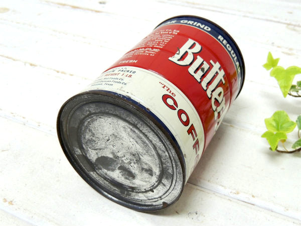 Butter-Nut COFFEE テキサス・ブリキ製・ヴィンテージ・コーヒー缶　キッチン雑貨