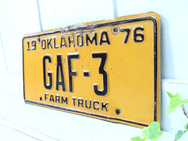 【FARM TRUCK】1976s・オクラホマ州・農場・農園・ビンテージ・ナンバープレート