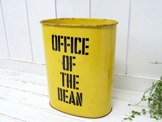 【J.L.CLARK】イエロー・ヴィンテージ・ごみ箱・トラッシュカン・ダストボックス・缶 USA
